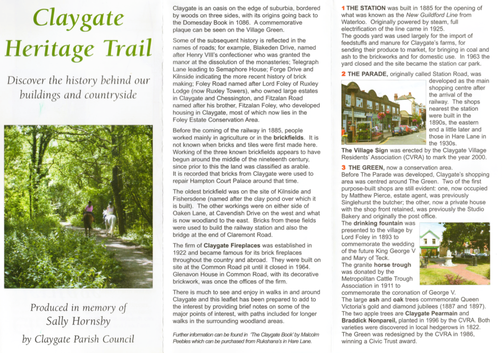 Claygate Heritage Trail Leaflet image